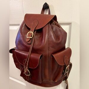 Old Angler Firenze Backpack Leather 3 Pockets Compartment Laptop Backpack